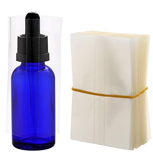 Image of 200Pcs PVC Heat Shrink Wrap Film for Glass Bottles 30ml, Clear Heat Shrink Wrap /Shrink Wrap Bottle