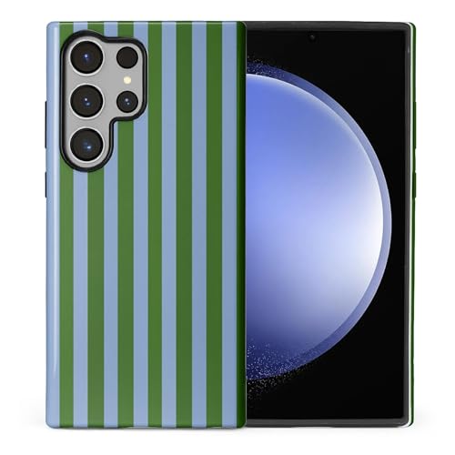 Coque Samsung S23 silicone souple antichoc à rayures vertes pailletées