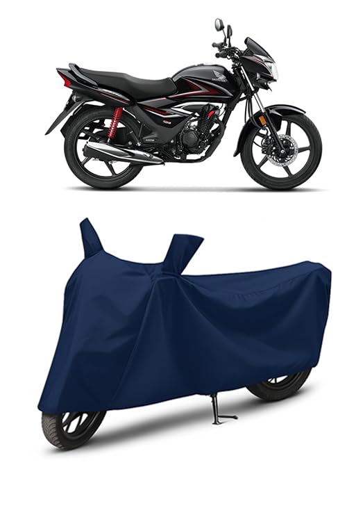 Image of Waterproof Bike Cover for Honda Shine | All Weather Protection from Rain, Dust, UV Rays & Scratches with Mirror Pockets & Buckle Belt | Shine Bike Cover