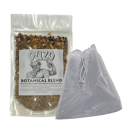 Tapcraft Ouzo Botanicals Kit – Greek Anise Liqueur Infusion Blend with Nylon Straining Bag – DIY Spirit Flavoring Kit Blend your own OUZO - Great Gift Ideas