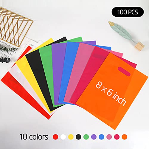 Viefantaisie VF-02 Plastic Party Favor Bags Small Gift Bags, 100 Pcs 6 Inch X 8 Inch Goodie Bags thumb #1