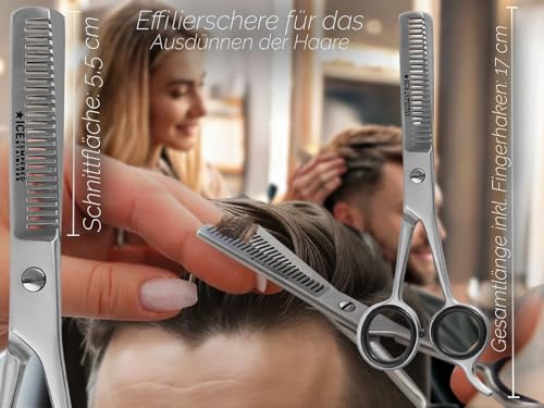 Premium Effilierschere - Modellierschere - Friseurschere - Haarschere - Ausdünnzahnung mit praktischem Aufbewahrungs-Etui (Nr. 2 = 6 Zoll Ausdünnzahnung 2-seitig)