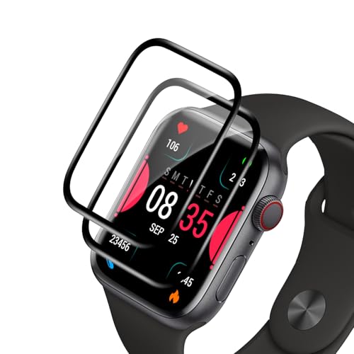 VideoSecu 2 Stück für Panzerglas für Apple Watch Series 7/8/9 45mm Schutzfolie Selbstheilende Schutzglas Ultradünne 0.2mm Blasenfrei Kratzfeste Schutzglas Anti-Fingerabdruck Displayschutz