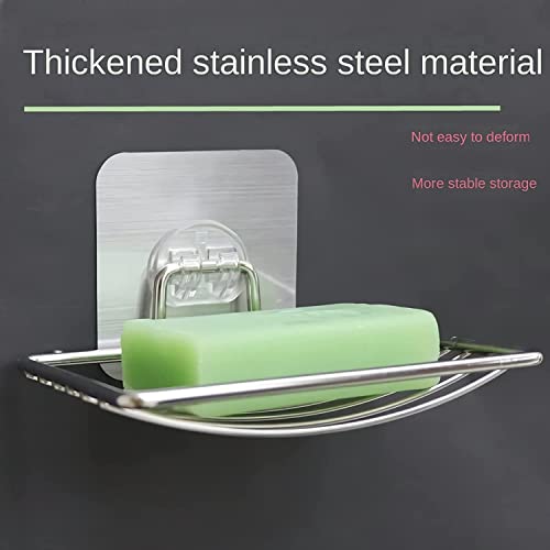 Image of Afrodite Soap Dish Holder, No Drilling, 304 Rustproof Stainless Steel Soap Dish for Shower, Bathroom, Tub and Kitchen Sink