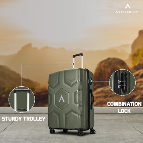 Image of Aristocrat Rock | Trolley Bag, 66 Cm, Medium Hardside Luggage | 4 Wheels, Combination Lock | Polypropylene | Suitcase for Travel | 7 Year International Warranty