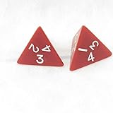 Red Jumbo Dice with White Numbers D4 25mm Pack of 2 Wondertrail