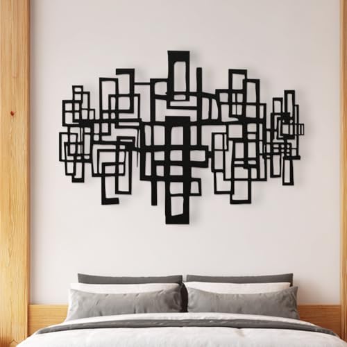 Objet décoratif en métal blanc géométrique moderne de 76 cm pour mur - 5