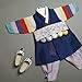 OUJIN I Mutil Colored Sleeves Boy Hanbok for 100days~10y/o 3 Colors Korean Traditional Dress Baby Boy Kids Hanbok (as1, Age, 1_Year, Navy)
