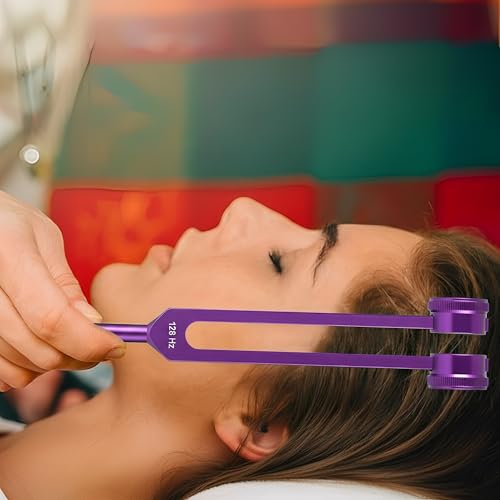 Image of 128 hz Weighted Tuning Fork for Healing Tone Therapy Purple | 128hz Sound Healing Instruments Chakra Meditation Tools Diapasones Terapeuticos Aluminum Alloy Tuning Fork