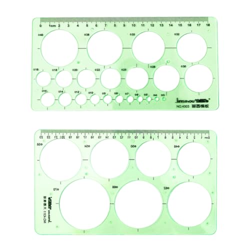 CATZUM 2 Piezas Plantilla Circular Set, Plantilla de Quilling, Regla de Dibujo para Escuela, Oficina y Manualidades (Grande y Pequeña)