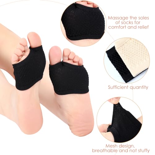 Cozypower 20 Pairs Women Open Toe Socks Sandal Half Sock for Slide Mules Clogs Slippers Cotton Toeless Sock Liner 5-92