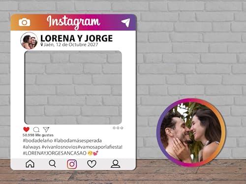 Oedim Photocall Instagram Personalizado Eventos o Celebraciones puntuales | Medidas 80x100cm | Ventanas Troqueladas | Photocall Divertido | Atrezzos.