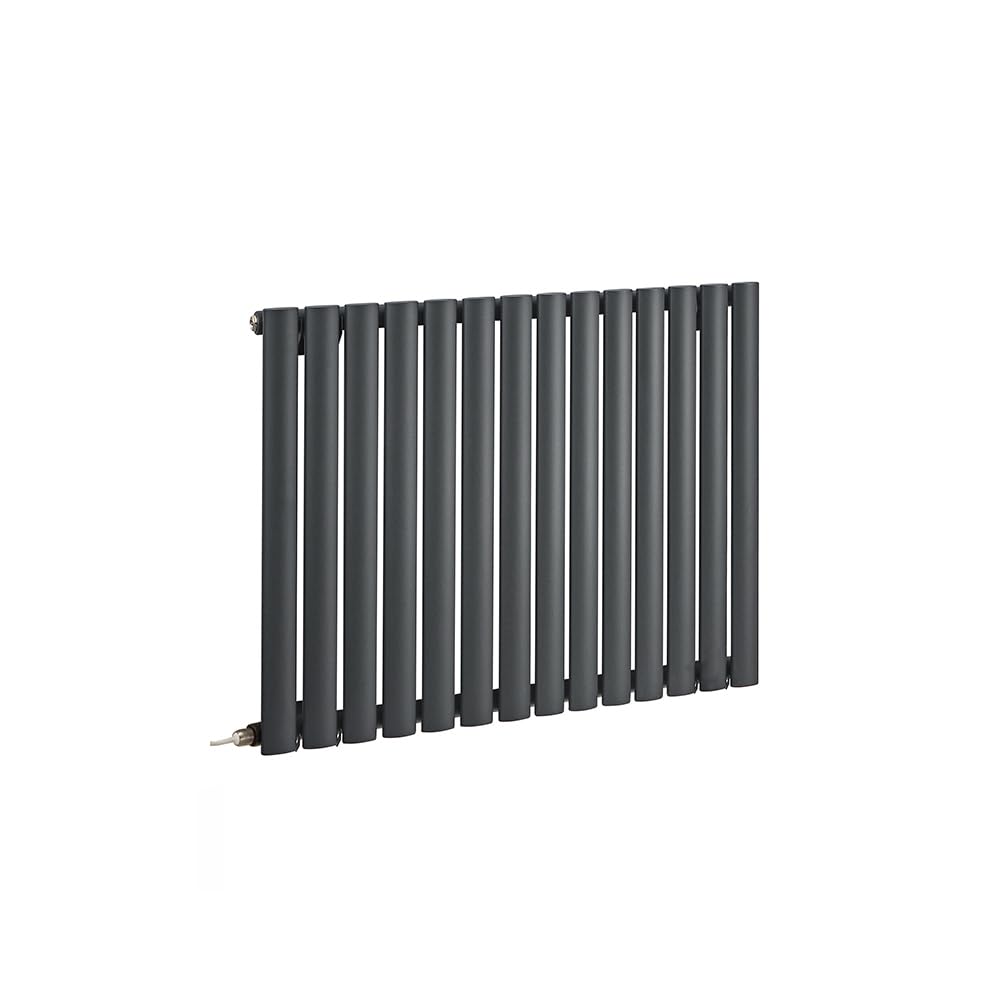 Milano Aruba 800W Anthracite Horizontal Single Oval Panel Electric Radiator - 635mm x 826mm