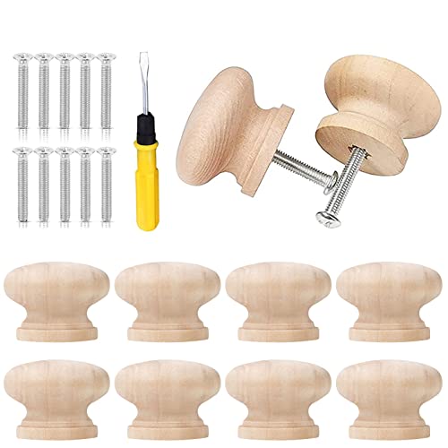 TZQFROCE 10 Stück Möbelknöpfe Holz Schubladengriff Holzgriffe...