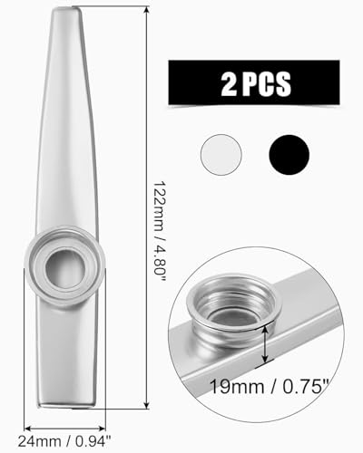 BPTRKOM 2 StückKazoo Metall,Kazoo Instrument, Kazoo Vorschulspielzeug Musikgeräte,Für Kinder geeignet(mit 6 Flötenmembranen)