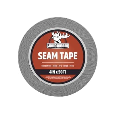 Liquid Rubber Peel and Stick Seam Tape - Fix Leaks, Repair and Restore Roof Joints and Tears, Bonds to EPDM, Metal, Tiles, Shingles, Wood, and Fiberglass Easy to Use, 4 Inch x 50 Foot Roll