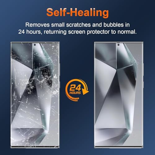 Image of SHILD Silicone-(2 Pack Full Screen Protector Guard For Samsung S25 Ultra Perfect-Fits Design(6.8-inch Screen Size)|Transparent Screen Guard For Galaxy S25 Ultra-Fingerprint Support /S PEN Compatible /HD