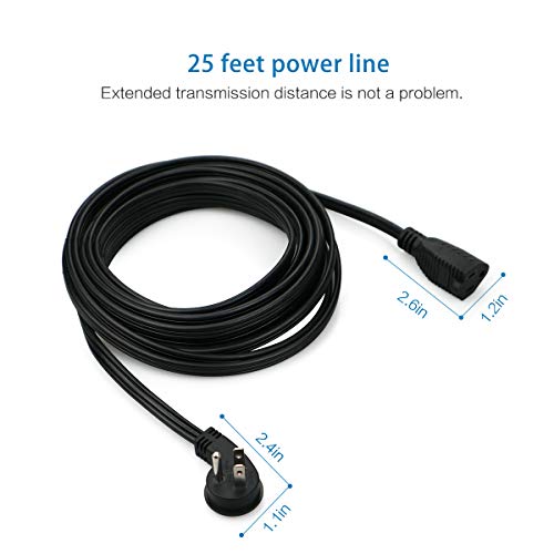 ClearMax Power Cable Extension, 3 Prong Cord Plug Male to Female 16 AWG for Home and Office Improvement UL Certified 25 Feet, Black