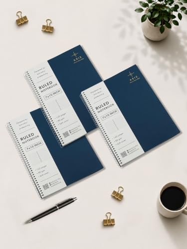Image of DOODLE B5 Spiral Notebook Set of 3 | 7 x 10 Inch Large Ruled Notebooks | 160 Lined Pages, 80 GSM Thick Paper | Soft Cover Journal for Study, Office, Work & Note Taking (AXIS)