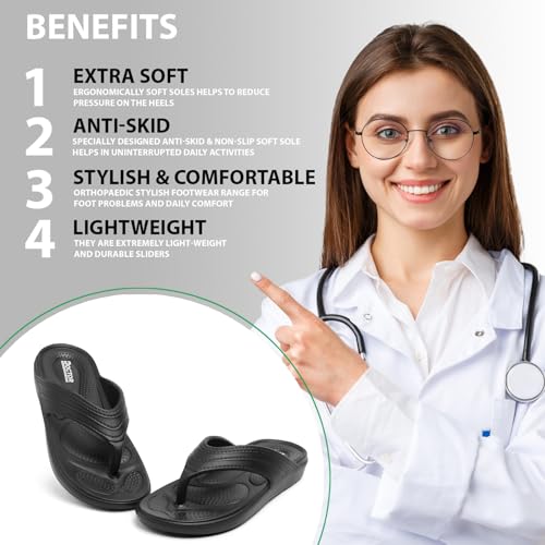 Image of DOCTOR HEALTH SUPER SOFT Women Soft EVA Flip Flops | Lightweight Cushioned Thong Slippers | Anti-Slip Comfortable Everyday Wear Sandals for Indoor Outdoor Use