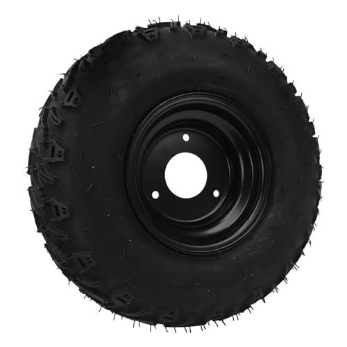 Tbest 14x5,00 Pneumatici ATV 6 Pollici con Cerchio in Lega di ferro Nero 3 Fori 6pr in Gomma Puntura Prova per Go Kart Off Road Vehicle Carre