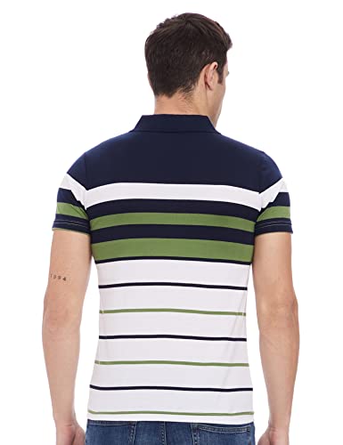 Image of EYEBOGLER Men's Striped Regular fit T-Shirt (T285HS White M)