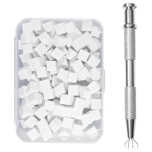 100 PCS Eponge Ongle, Avec Pince Métallique, Nail Art Brosse Éponge Éponges Remplaçables,Outils De Rendu pour Vréer une Variété de Motifs D'art de L'ongle Dégradé