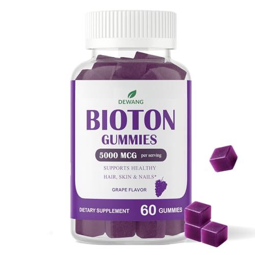 DEWANG Biotin Gummies 5000mcg – Hair, Skin & Nails Support with Zinc & Vitamin C – Vegan...
