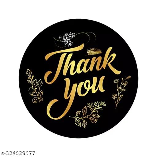 1.5 inch Floral Thank You Stickers Seal Label for Favor Party Handmade Envelope Stationery Sticker Self Adhesive Sticker (Pack of 100)