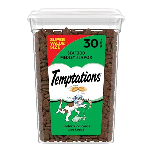 Temptations Classic Crunchy and Soft Cat Treats, Seafood Medley...