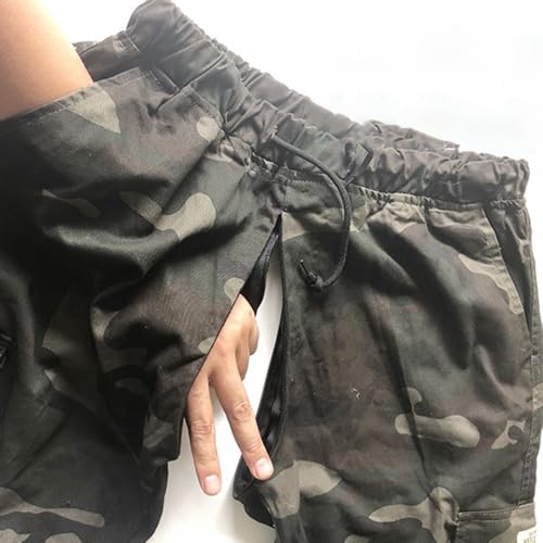 Camouflage Men Invisible Zipper Open Crotch Pants Casual Plus Size Loose Trousers2