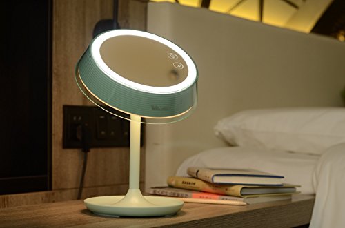 WellNest Makeup LED Mirrors with 4 Light Modes (makeup light mode; table lamp light mode; bedside light mode; a combination of the three Mode) HIGH DEFINITION Mirror (Green)