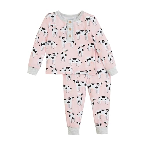Mud Pie Girls Pink Cow Pjs