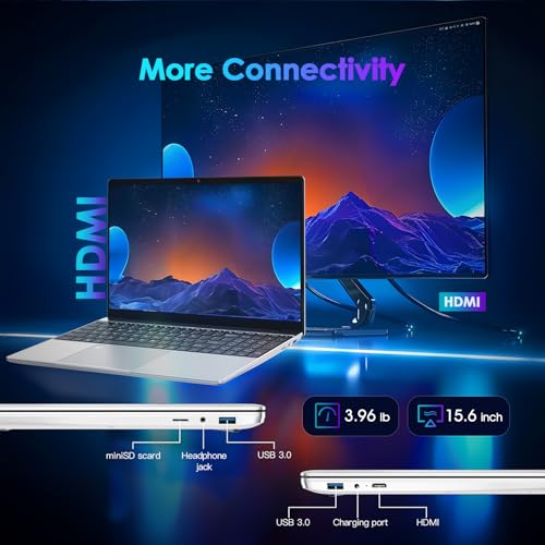 Image of GXMO Laptop 15.6 inch inch IPS 1080P Notebook PC,16GB DDR4 512GB SSD, Quad-Core Intel 12th Gen N95 Processor, HD Camera,Windows 11 Pro Laptop, Fingerprint Unlock, Backlit Keyboard USB3.0 Port
