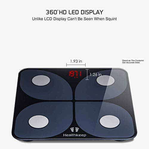 Scales for Body Weight, Body Fat Weight Scale, Digital Bathroom Scale with Smart App Sync Bluetooth, BMI Scale Tracks 13 Key Fitness Composition Analyzer Monitor, 396lbs, Black - Thumbnail 7
