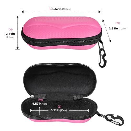 Image of MoKo Semi Hard Shell Sunglasses Case, Unisex Protective Eyeglass Case Glasses Case Holder with Metal Hanging Hook