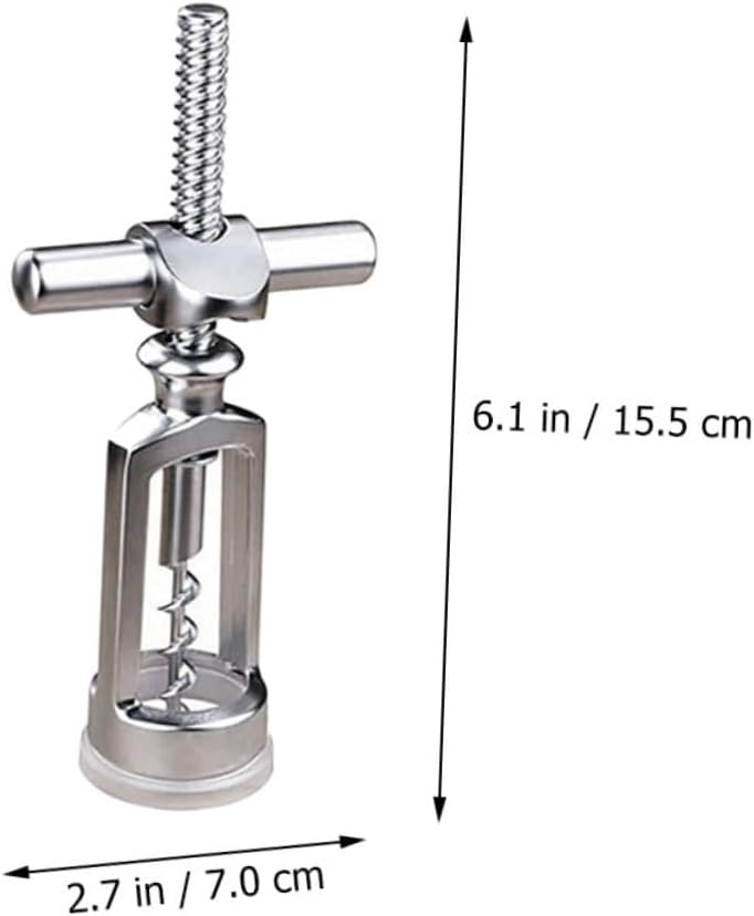 Screw Bottle Opener Multifunctional Zinc Alloy Corkscrew with Stainless Steel Design Ideal for Wine and Beer Bottles 6.10 X 2.76 X 1.38 Inches