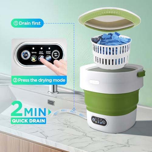 Mini Waschmaschine 13L,Reisewaschmaschine Mit 3 Modi,Portable Washing Machine Mit Schleuder,Mobile Waschmaschine,Campingwaschmaschine Für Babykleidung,Unterwäsche