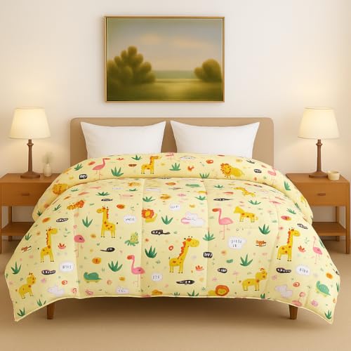 Image of Single - 60x90 Comforter Set, 4 Pieces Bed in a Bag, Complete Bedding Set Includes Jungle Safari Comforter, Flat Sheet,2 Pillowcases, Jungle Safari