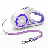 Dog Leash Retractable Dogs Leashes with Led Bright Flashlight Walking Leashes for Puppy Small Medium