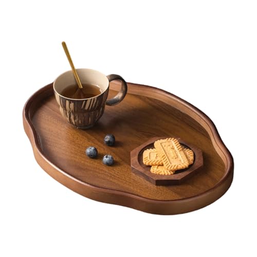 Generisch Serviertablett – Holz 29x21cm | Plätzchenplatte Aus Holz | Teetablett | Frühstücks-Snack-Tabletts Für Küche, Wohnzimmer, Esszimmer, Party, Bartheke, Mehrzweck-Knietablett, Frühstück Im Bett