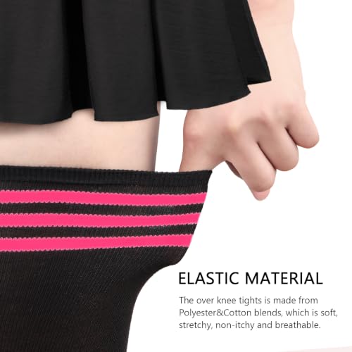 Image of DRESHOW Extra Long High Thigh Socks Striped Over Knee Thin Tights Long Stocking