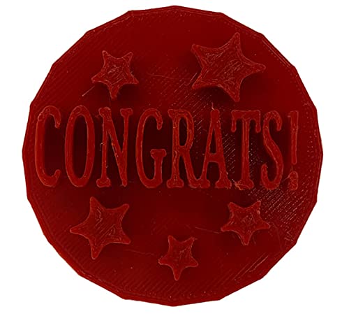 Congratulations Congrats Cake Cupcake Cookie Stamp Embosser for Icing Fondant Cookie Cutter