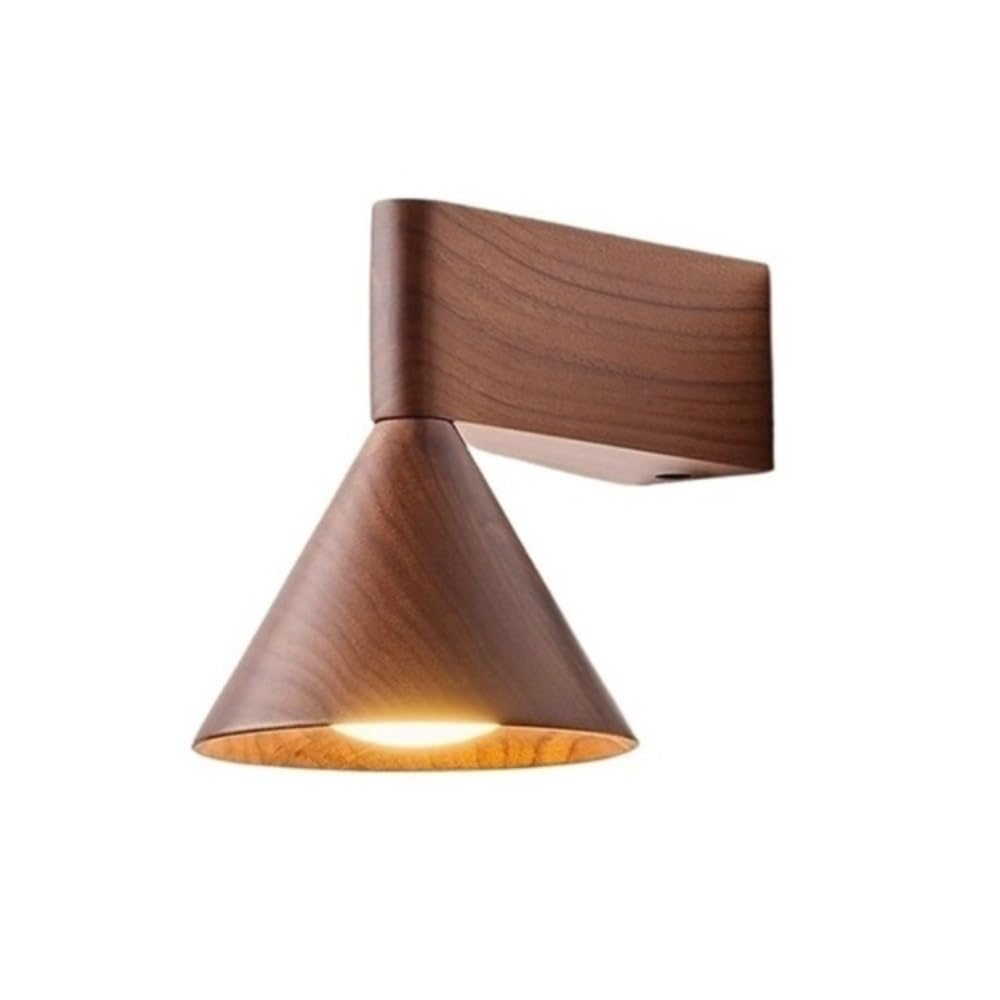birene Wall Lamp Walnut Bedroom Bedside Lights Atmosphere Background Wall Aisle Lamp(Brown)