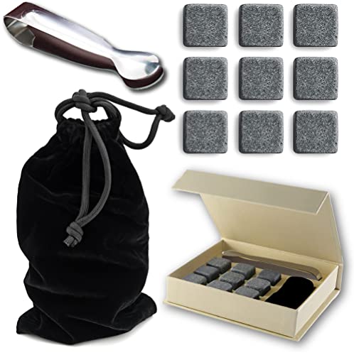 Quiseen Set Of 9 Grey Beverage Chilling Stones [Chill Rocks] Whiskey Stones For Whiskey And Other Beverages thumb #8
