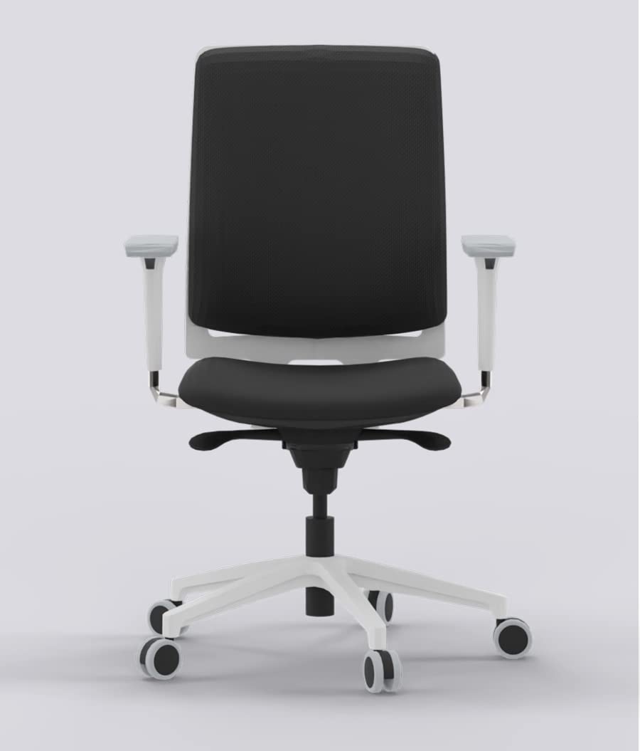 Silla de Oficina ergonómica Blanca Negro Top Gama Profesional Sentis Silla o sillón de Escritorio