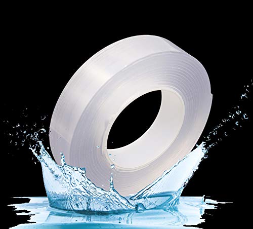 Nano Double Side Sticky Tape, Transparent Strong Adhesive Washable Mounting Tape, Reusable Heavy Duty Traceless Removable Washable Wall Tape for Home and Office, 30mm16.4ft, BOMEI PACK