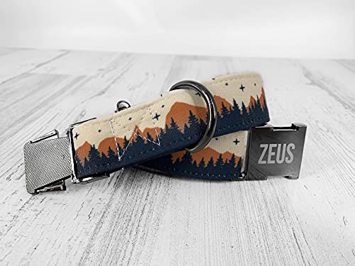 Generic Personalized Mountain Landscape Dog Collar W/Metal Buckle thumb #1