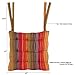 COTTON CRAFT Chair Cushion Pads - Set of 4 - Salsa Stripe - Dining Kitchen Office Chair Seat Cushion with Ties- Durable Cotton Fabric Cover - Thick Comfy Poly Fill - Indoor Use - 17x17 in – Red Multi