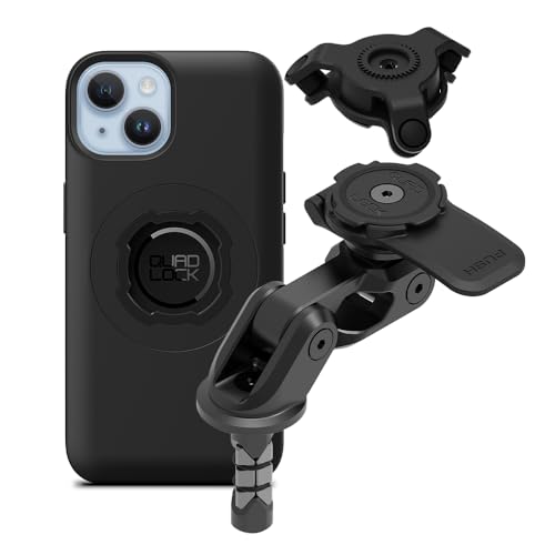 Image of Quad Lock Motorcycle Fork Stem Mount PRO Kit with Vibration Dampener and MAG Phone Case for iPhone 14
